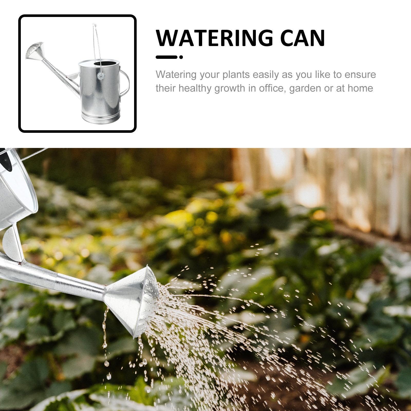 Artibetter Arrosoir en Fer Galvanisé 5l, Grand Modèle Rétro Épais, Arrosoir D’intérieur et Extérieur Long Bec Verseur pour Arrosage Fleurs et Jardin, Fourniture D’arrosage Pratique et Solide