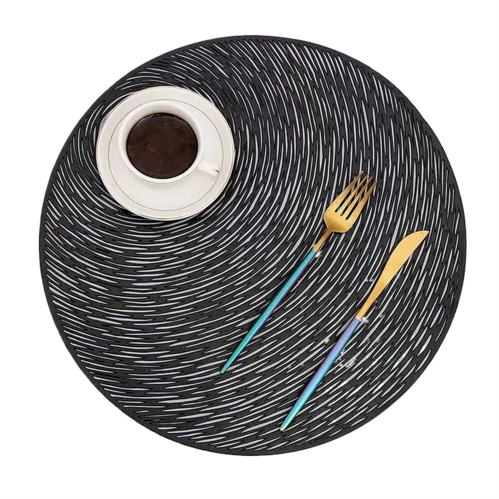 place mats for table Placemat for Dining Table Holiday Wedding Decorative Placemats Setting Place Mats Hollow Insulation Pad for Kitchen Restaurant Dining Table(J)