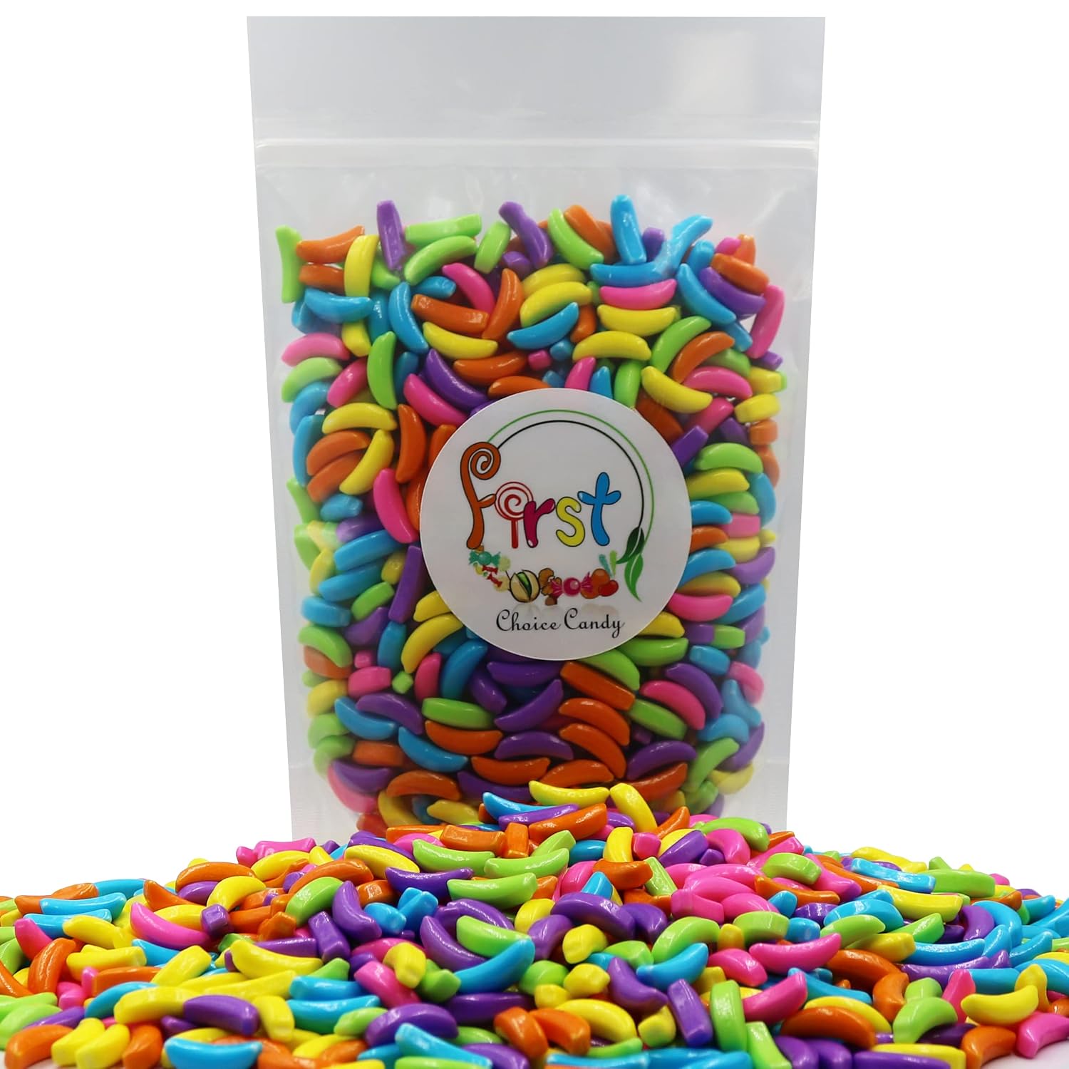 FirstChoiceCandy Silly Banana Heads Classic Hard Candy (Assorted Rainbow, 2 Pound)