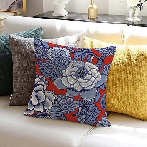 Vista 93 de ArogGeld Chinoiserie - Fundas de almohada escénicas asiáticas, estilo asiático, funda de almohada azul y verde Kelly, funda de cojín para decoración