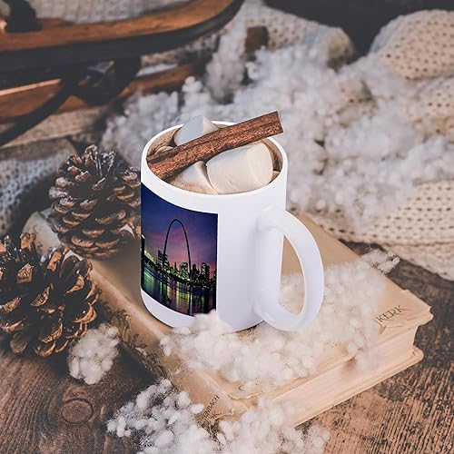 Miniatura 6 de 3dRose mug_56145_3 "St louis Missouri Arch At Nite" Magic Transforming Mug, 11 oz, Multicolor