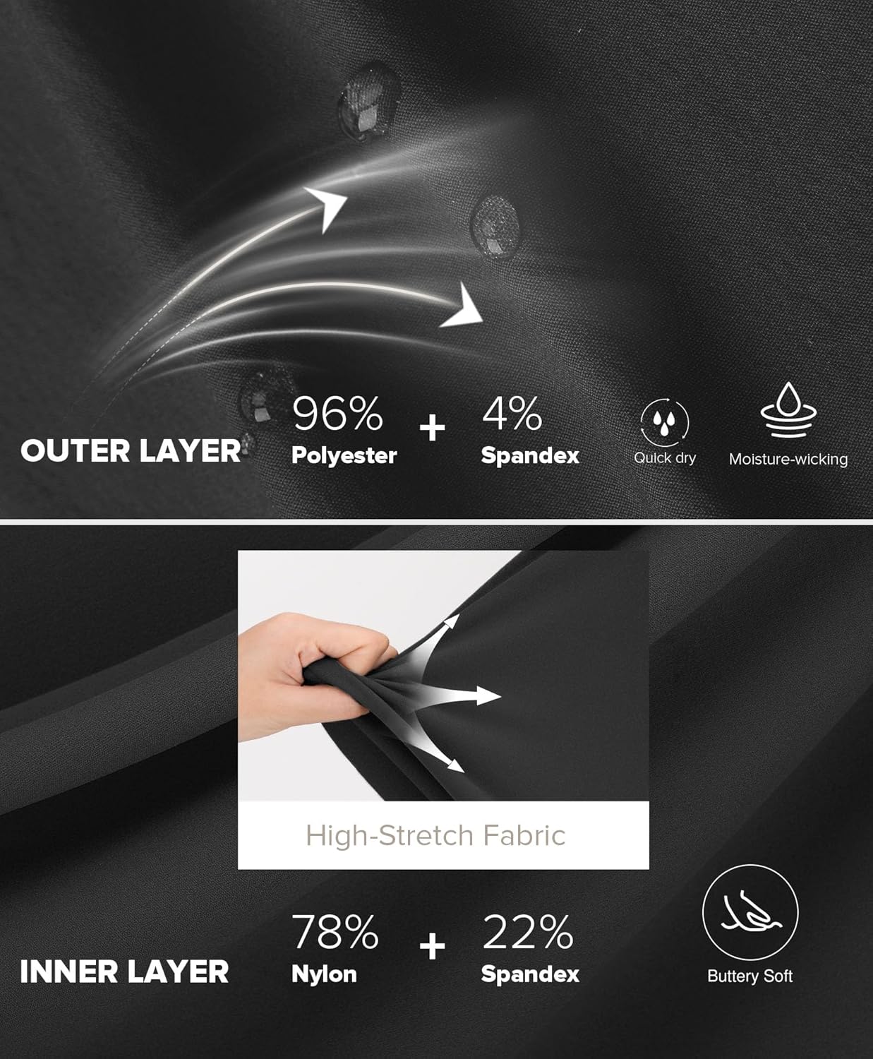 BRXL Men's 2 in 1 Running Pants with Pockets, Gym Workout Compression Pants for Men Training Athletic