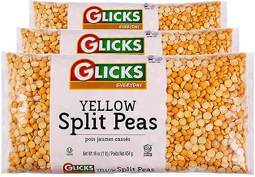 Glicks Guisantes amarillos divididos, 16 onzas (paquete de 3)  Ideal en ensaladas, sopas y guisos  Certificado Kosher