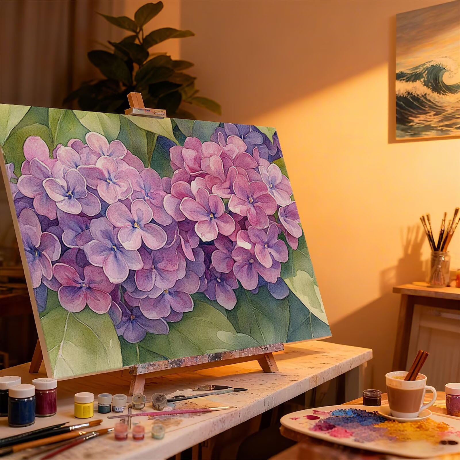 Blume Malen Nach Zahlen Erwachsene Anlage Malen Nach Zahlen Kinder ab 7, Set Erwachsene Bastelsachen Kreativ Set für Kinder Geschenke für Männer, Weihnachten Halloween Deko Ohne Rahmen 60x80cm H - 924