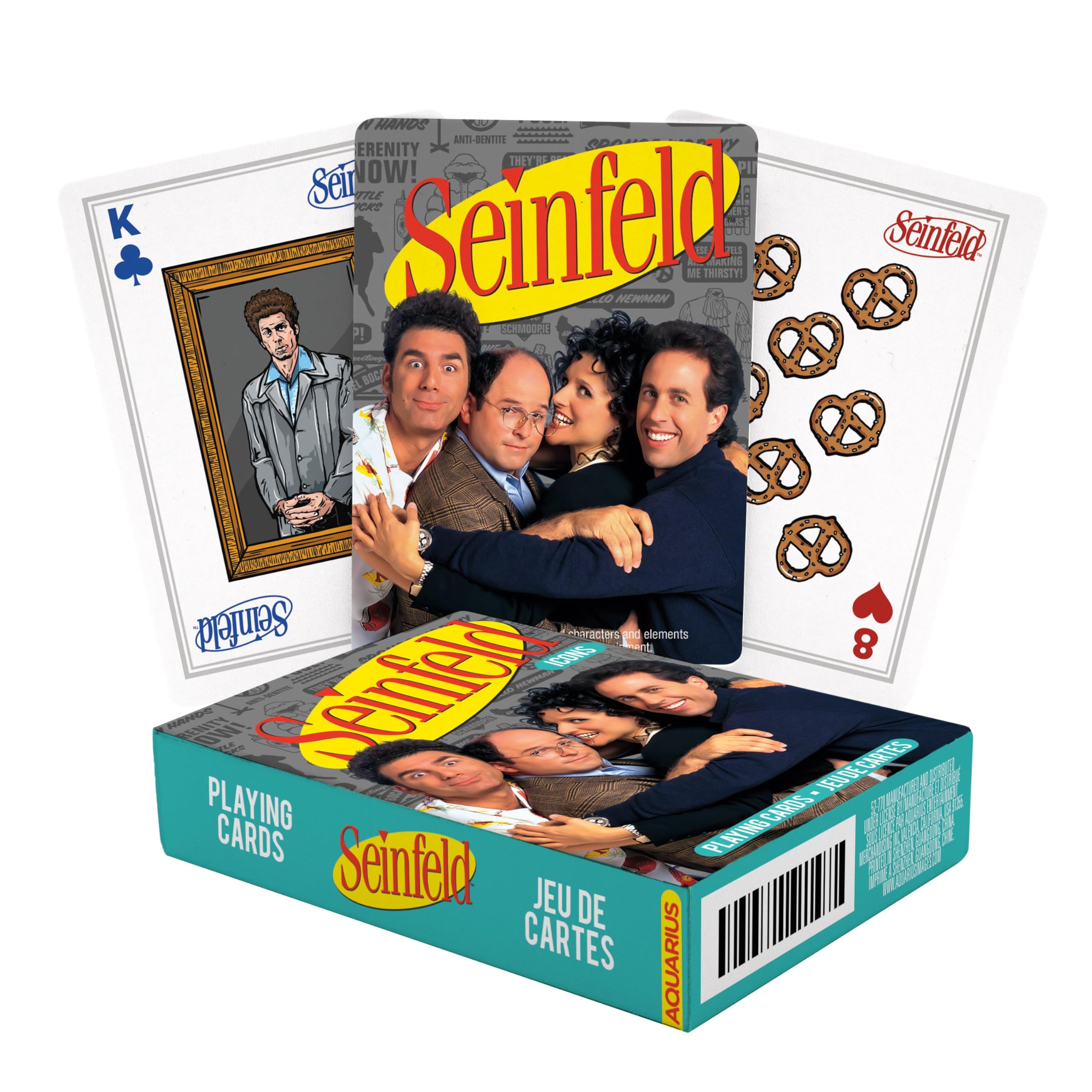 AQUARIUS Seinfeld Playing Cards - Seinfeld Icons Themed Deck of Cards for Your Favorite Card Games - Officially Licensed Seinfeld Merchandise & Collectibles