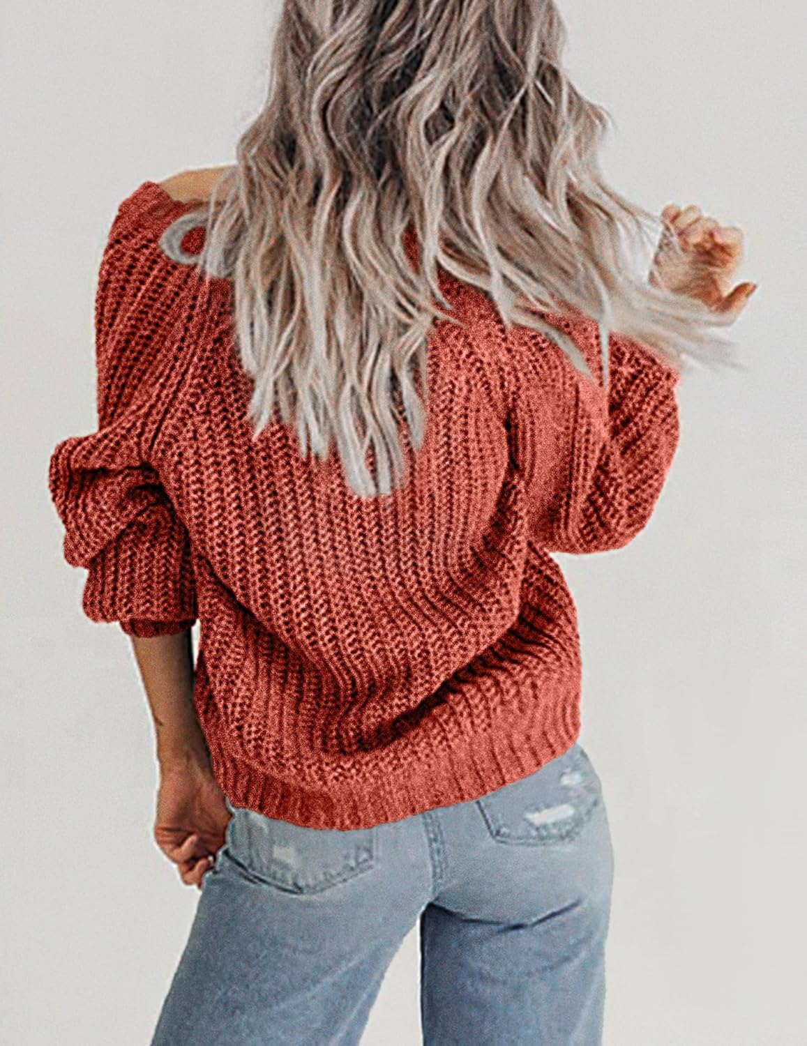 Zeagoo Women's 2026 Fall Chunky Knit Cardigans Open Front Long Sleeve V Neck Button Loose Cardigan Sweaters - Image 4