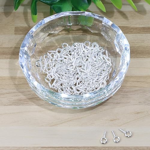 Vista 21 de Shapenty Mini gancho de metal con tornillo de ojo, clavija de aro pequeña para llavero de resina, manualidades, adornos de Navidad, aretes, collar