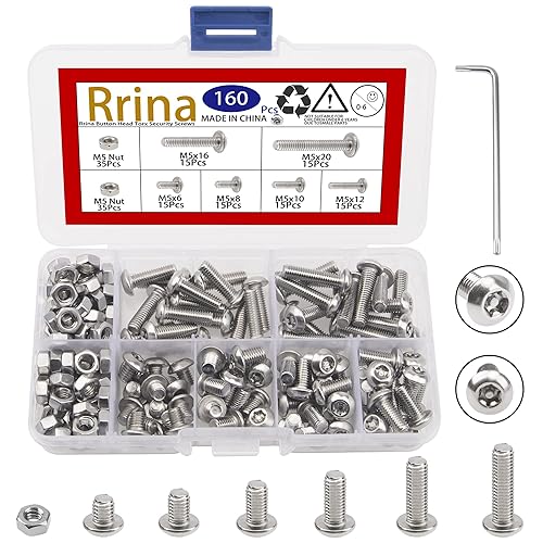Miniatura 6 de Tornillos de seguridad Torx de cabeza de botón de acero inoxidable 304, juego surtido de tornillos resistentes a manipulaciones, tuercas de perno