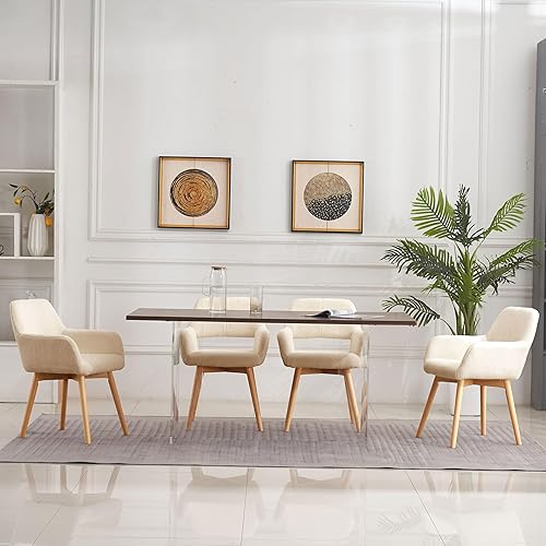 Miniatura 77 de Juego de 2, 4 y 6 sillas modernas, cómodas, decorativas, tapizadas en tela para cocina, comedor, sala, dormitorios, sala de espera, de escritorio