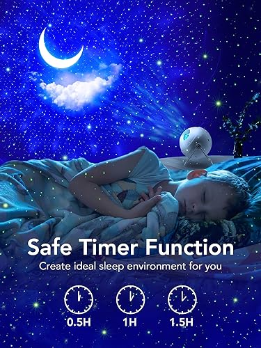 Miniatura 5 de One Fire - Proyector de galaxia, proyector de estrella para sincronizar música con Bluetooth, luz de galaxia, temporizador remoto de luz nocturna,