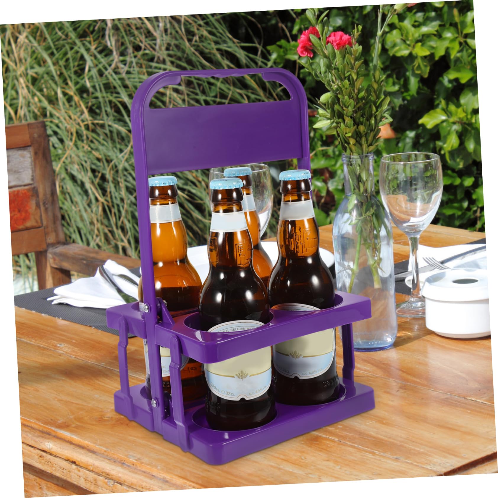 BESTYASH Faltbarer Bierträger aus Robustem Kunststoff Tragbarer Getränkehalter für Flaschen für Zuhause Bar Restaurant Camping mit Komfortablem Griff