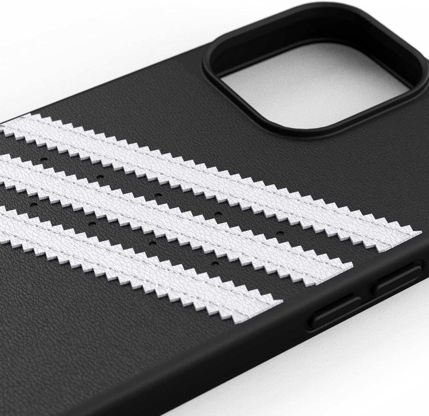 adidas Case Designed for iPhone 13 Pro Max 6.7, Drop Tested Cases, Shockproof Raised Edges, Original Snap Case Protective Case, Black with White Stripes