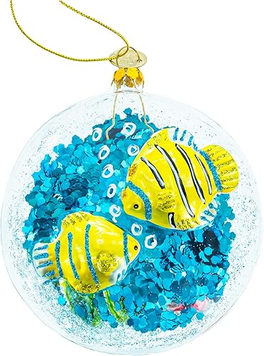 Miniatura 2 de Adorno navideño de cristal de peces, coral