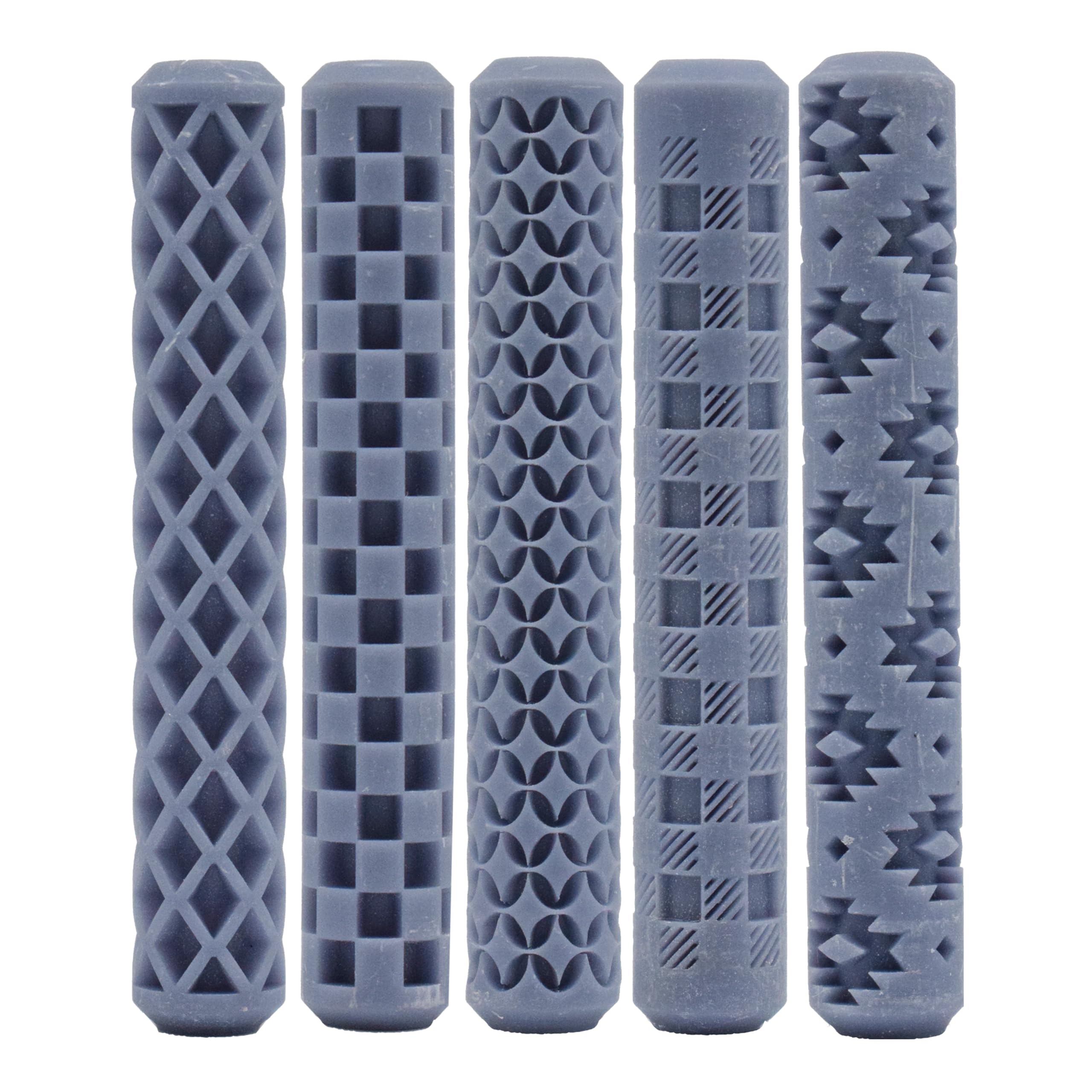 Lot De 5 Rouleaux Texturés Pour Argile Polymère - Motifs Variés - 75mm - DIY Et Création