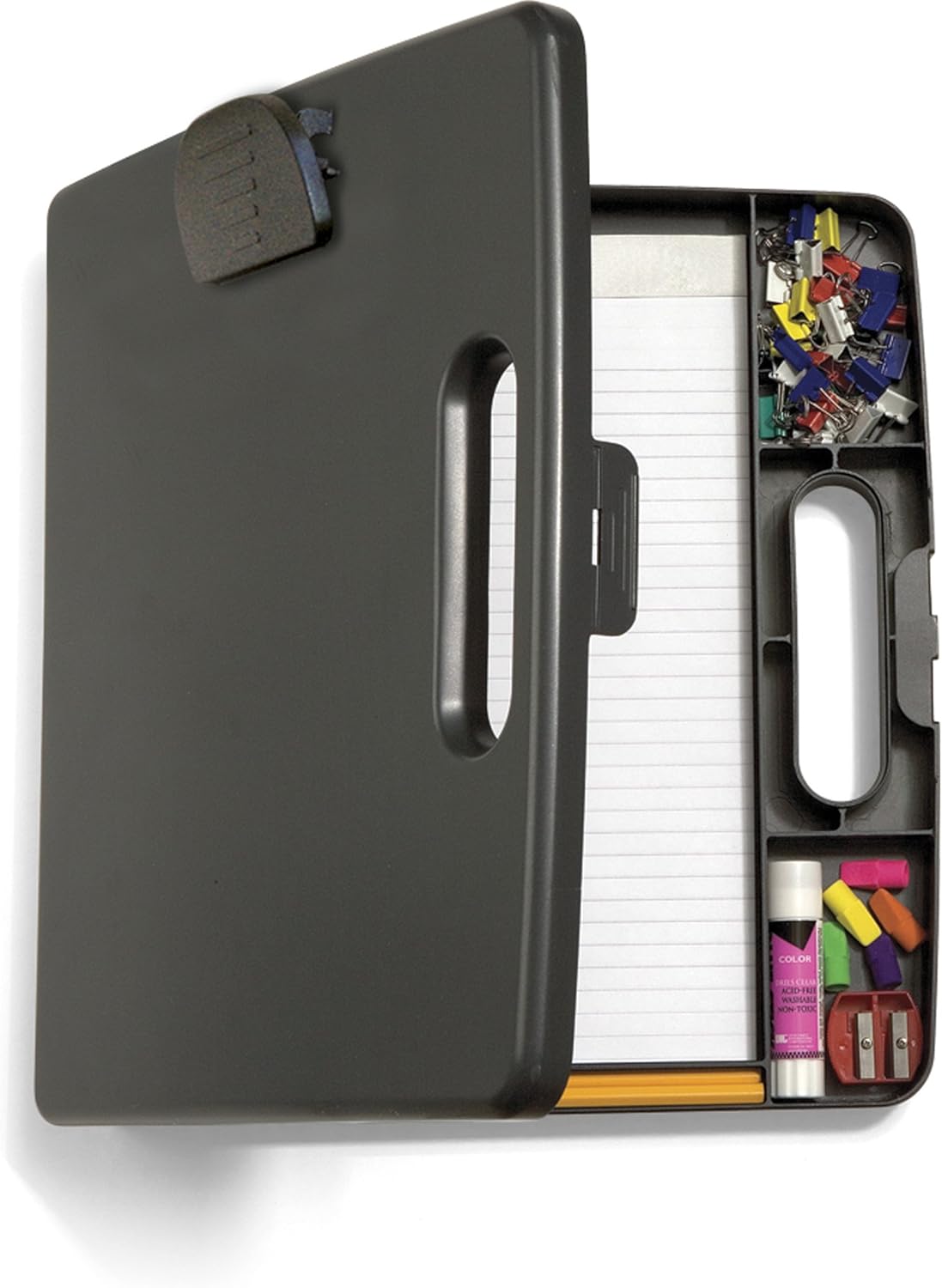 Officemate Portable Clipboard Case, Charcoal (83371), Gray