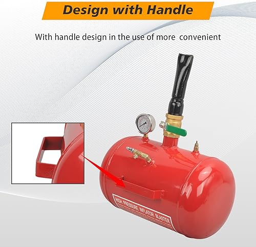 Miniatura 7 de Asiento de cuentas de neumático de aire, 5 galones, asiento de cuentas de 145 PSI, herramienta para automóvil, camión, tanque ATV, color rojo