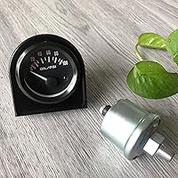 Vista 3 de Kit de medidor de presión de aceite SREUOIL de 52 mm 2 pulgadas con sensor, instrumento de estante 100 PSI 12V esfera negra