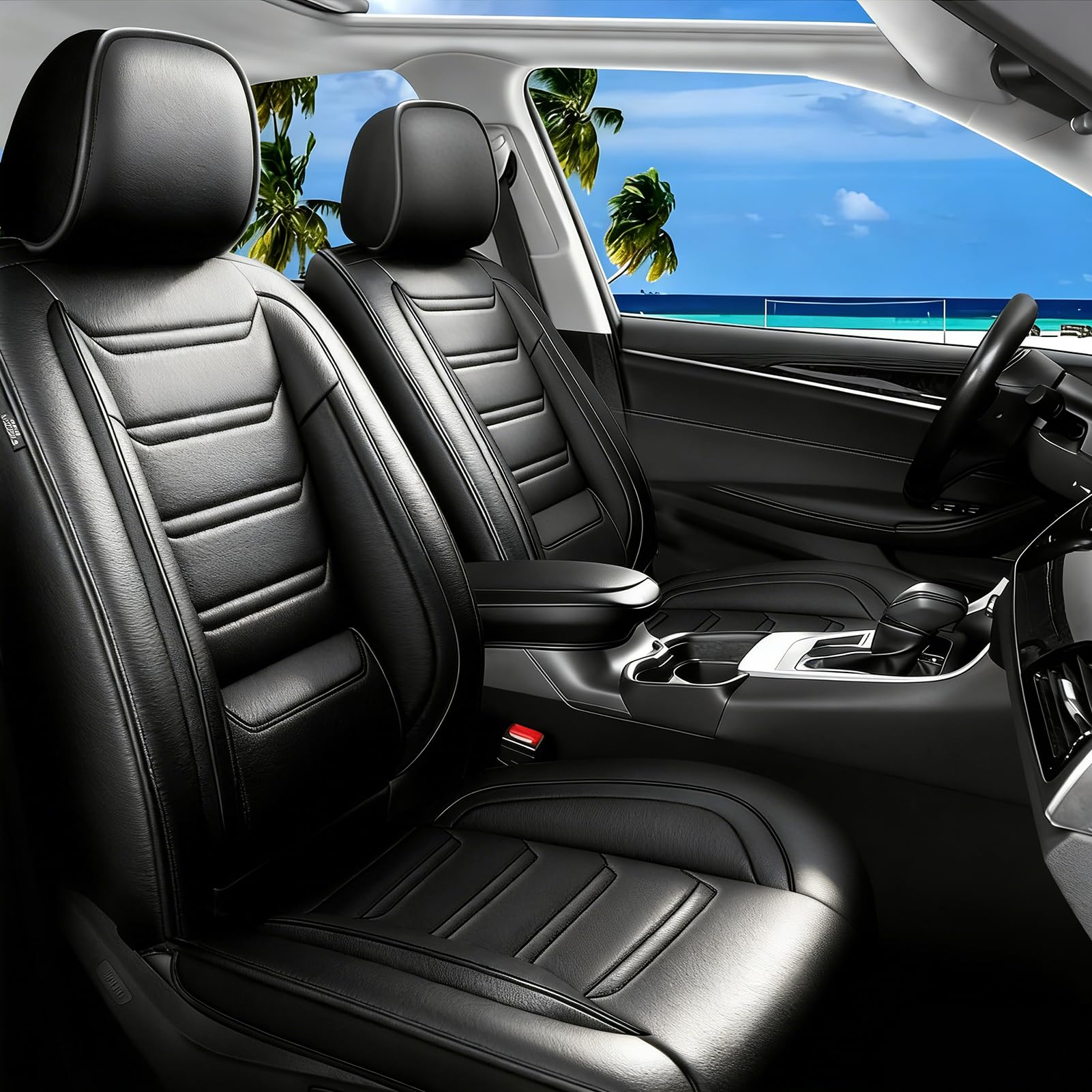 FiveFox Fit Trailblazer Car Seat Covers for Select Chevrolet/Chevy Trailblazer 2021-2025 2026 - Full Coverage Leather, Waterproof & All Weather Seat