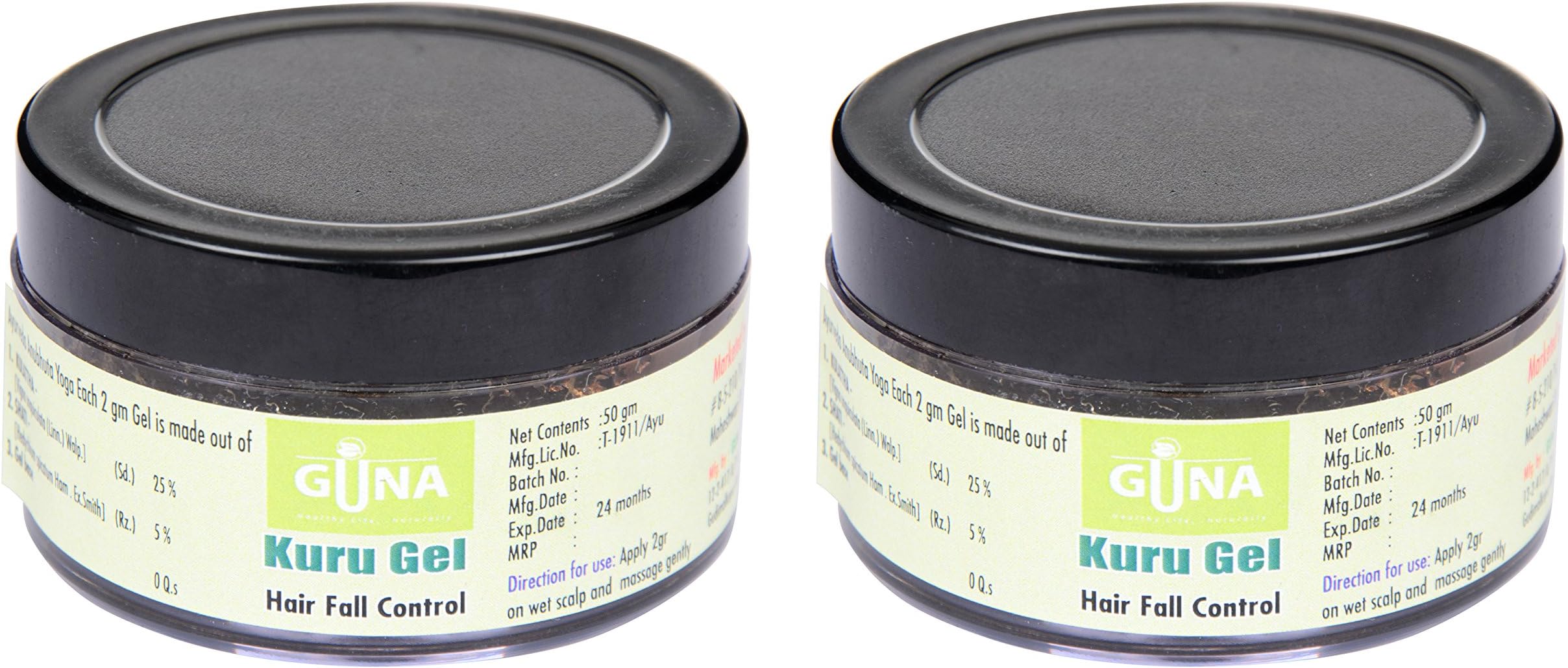 Guna Kuru Gel Hair Fall Control, 50 Grams (Pack of 2)