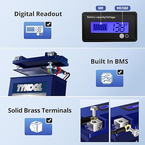 Miniatura 4 de YTX20L-BSYTX20HLYB16CL-B Batería de litio LiFePO4 para motocicleta, 12 V 12 Ah, 600CCA, BMS integrado, batería de deportes motorizados, para ATV,