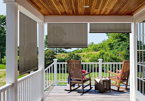 Miniatura 5 de Patio Paradise - Persianas enrollables para exteriores, para porche, terraza, balcón, pérgola, cochera, filtro de luz, 7 pies de ancho x 8.5 pies de