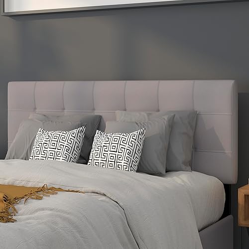 Miniatura 16 de EMMA + OLIVER Cabecero acolchado capitoné tamaño Queen en tela gris oscuro Gris-oscuro,Beige,Marrón oscuro,Gris,claro,Blanco,Negro