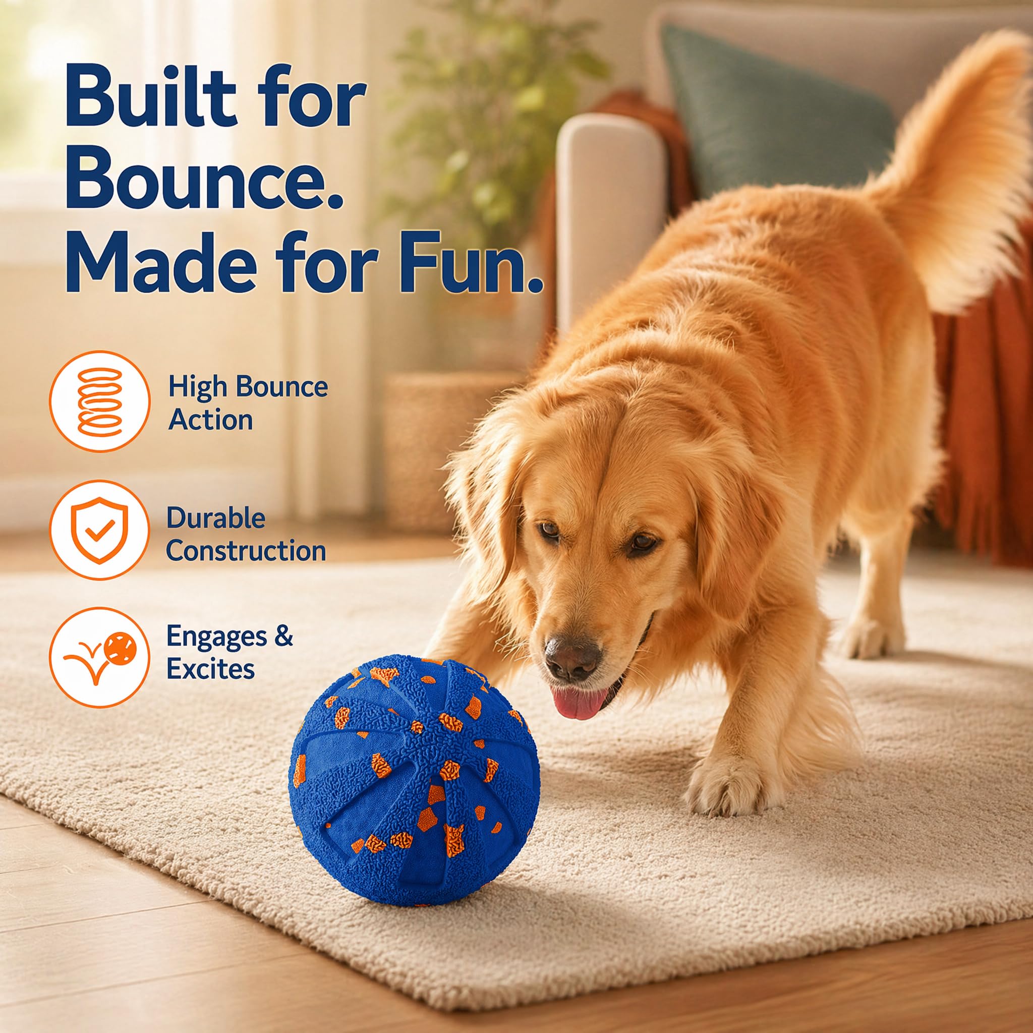Balles interactives pour chien, jouets à mâcher agressifs, jouets à mâcher pour chien, jouets d'enrichissement pour chien, mouvement automatique, rebondissant, rotatif, rechargeable, jouets pour