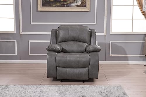 Miniatura 129 de Betsy Furniture 8018 - Juego de sillón reclinable de cuero reconstituido, para sala, sofá reclinable, sofá de dos piezas y sillón de cuero