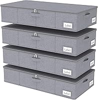 Vista 13 de Yawinhe Bolsas para debajo de la cama, bolsas de almacenamiento con tapa, contenedores plegables para mantas, con cremallera resistente y soportes