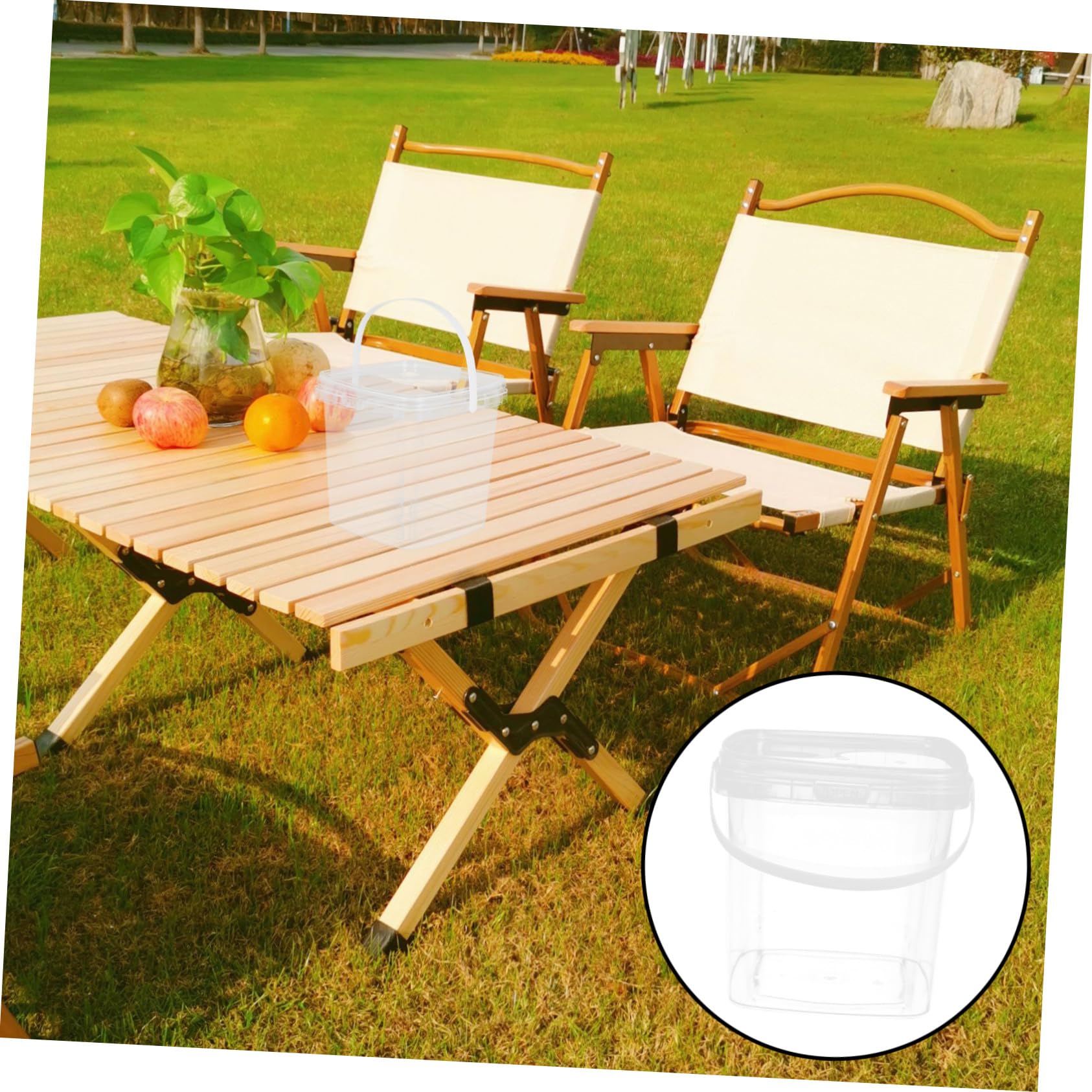 Cabilock 4 Piezas Cubo Plástico Cuadrado con Tapa Hermética y Asa Contenedor Apilable para Almacenamiento de Alimentos y Líquidos Resistente y Ligero para Picnic y Camping