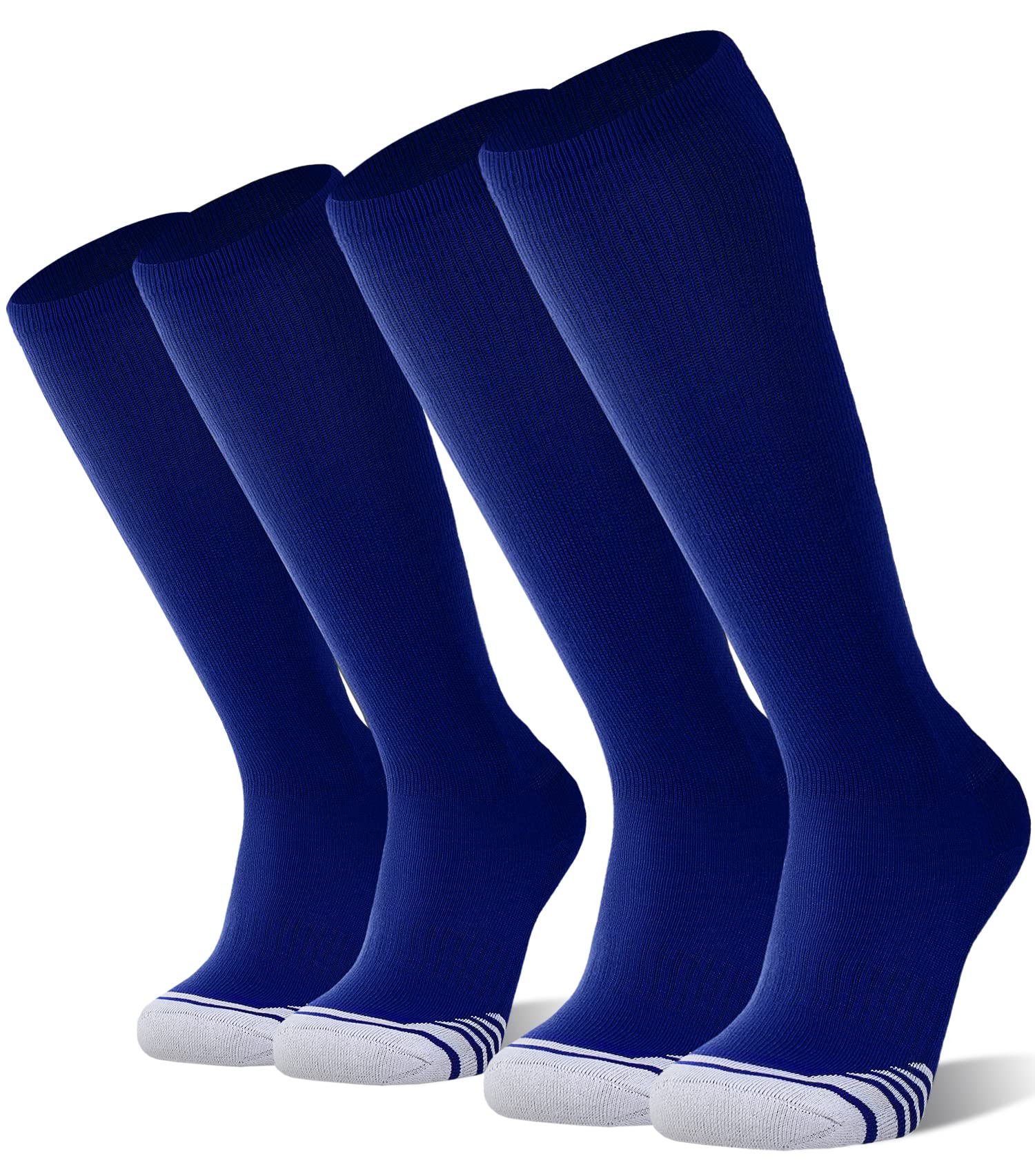 FITRELL 2/3 Pack Baseball Soccer Softball Socks for Kids Youth Men & Women Over-the-Calf Knee High Socks (Multiple Colors)