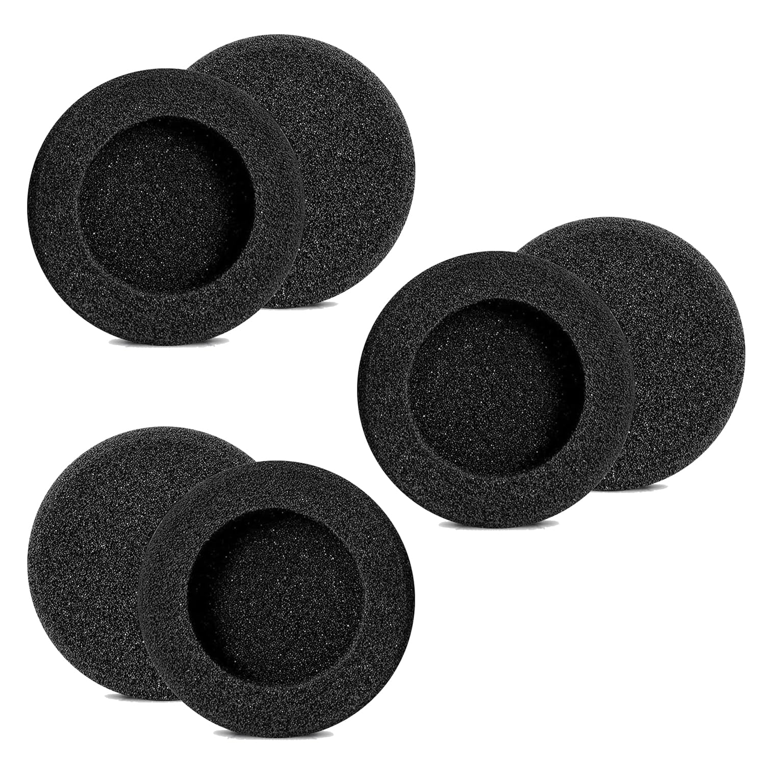 3 Pairs 60mm/2.4" Replacement Ultra Soft Foam Sponge Earpads Cushion Covers for Most Standard Size Office Telephone Headsets, Headphones | 5MM Thick High-Density Foam Ear Pad Cushion (60mm)