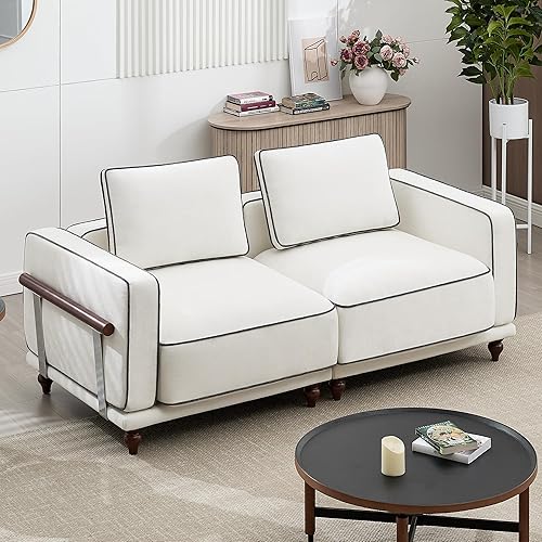 Miniatura 21 de Sofá modular en forma de L de 112 pulgadas con otomana móvil, sofá de nube de 3 plazas con 1 otomana para sala de estar, cómodos sofás de asiento