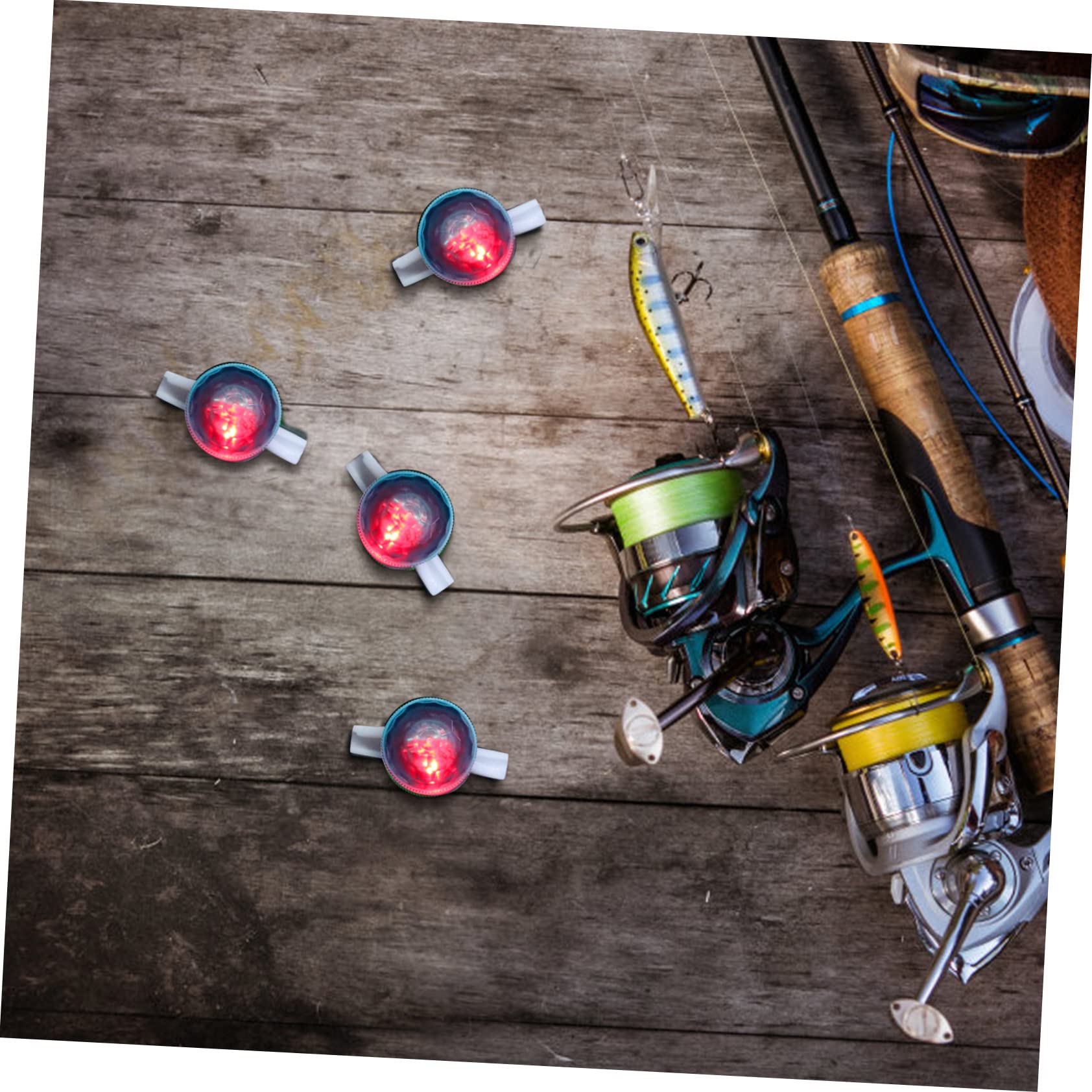 BESPORTBLE 12 Pz Luce Di Promemoria Per La Pesca in Mare Luce Di Segnalazione Di Sicurezza Luci Da Pesca Portatili Lampade Di Allarme Per La Addominali Automatico Palo Del Mare Bianca