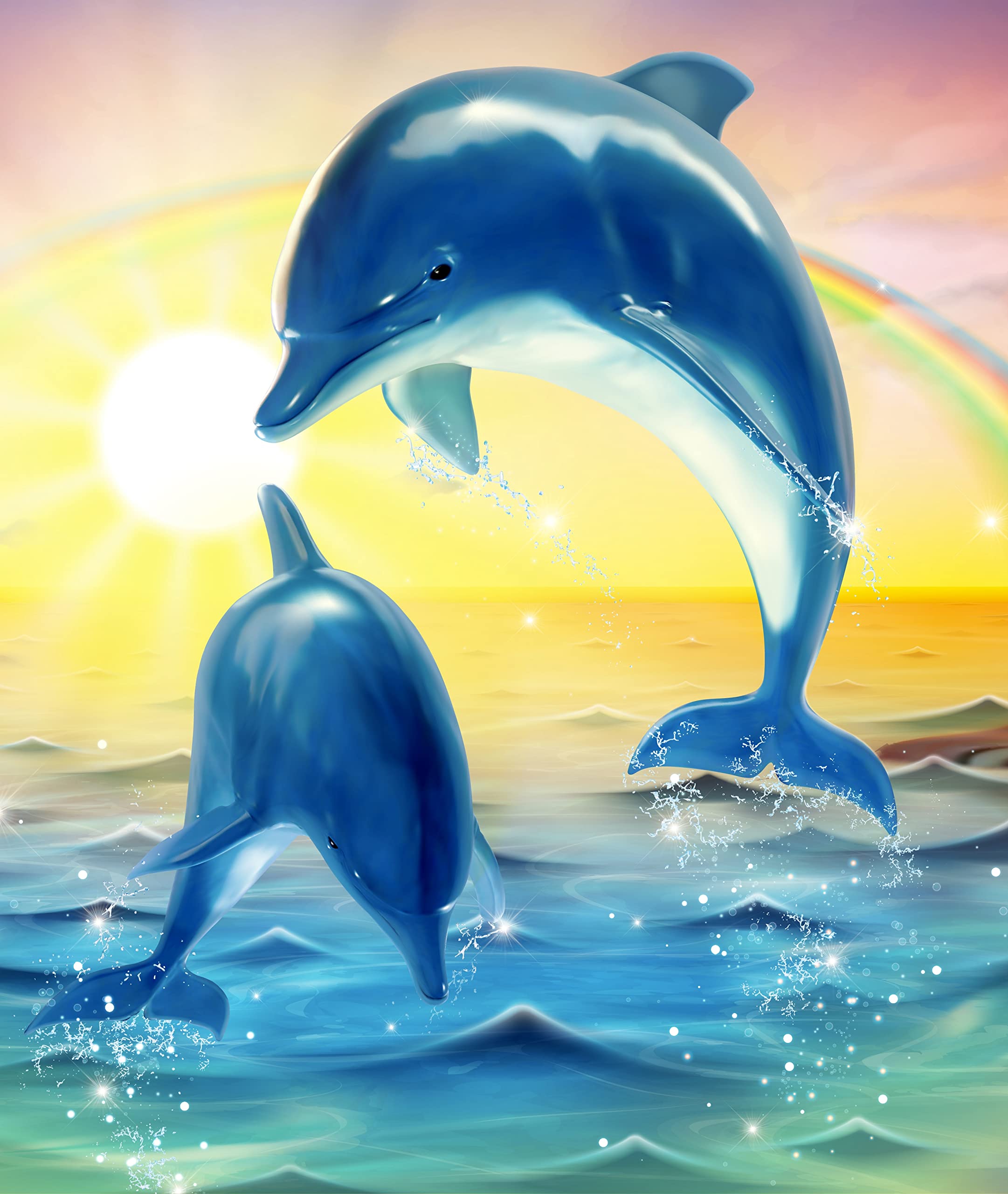Xiyuekissu Dolphin Diamond Art Kits for Adults, DIY 5D