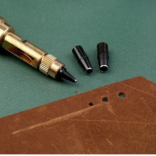 Miniatura 5 de Yoogeer Perforadora ajustable para taladro, herramienta de cuero, kit de alicates, perforador de papel, perforador, perforador, 6 puntas de 0.059in,