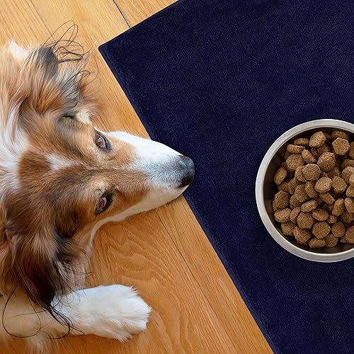 Miniatura 3 de SussexHome Pets - Tapete de arena para gatos y perros para caja de arena, lavable, suave, tapete de alimentación para gatos y perros, tapete