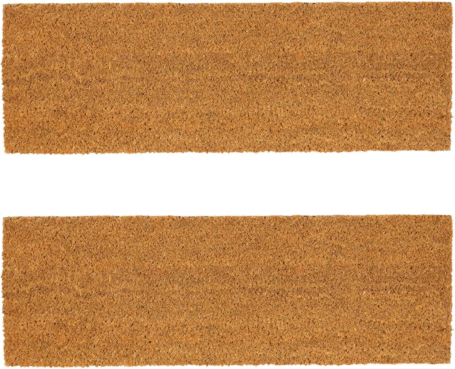 Nicola Spring Coir Step Mats – Pure Coconut Indoor Outside Welcome Mats – 60 x 20cm – Plain – Pack of two