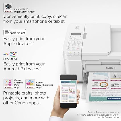 Amazon.com: Canon PIXMA TR4720 - Impresora inalámbrica todo en uno para uso  doméstico, con alimentador automático de documentos, impresión móvil y fax  integrado, color blanco : Todo lo demás