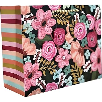 JILLSON & ROBERTS Large Gift Bags, Gypsy Floral (30 Pcs)