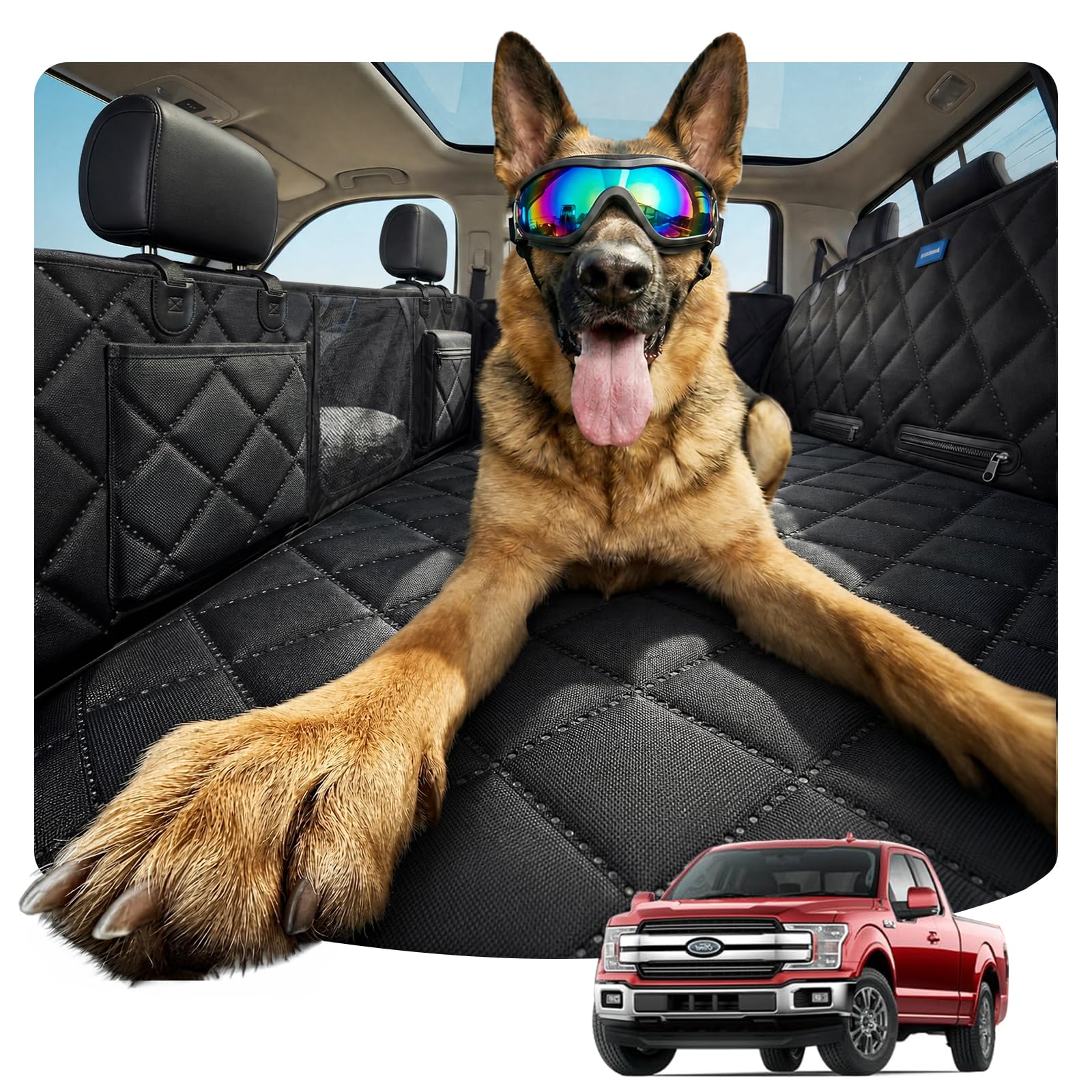 Photo 1 of Rorhxia XL Dog Truck Seat Cover for Back Seat [2026 New Heavy-Duty & Foldable for Passenger Seat] Hard Bottom Dog Hammock, Waterproof Car Seat Protector, Universal for Full-Size Trucks & Large Dogs