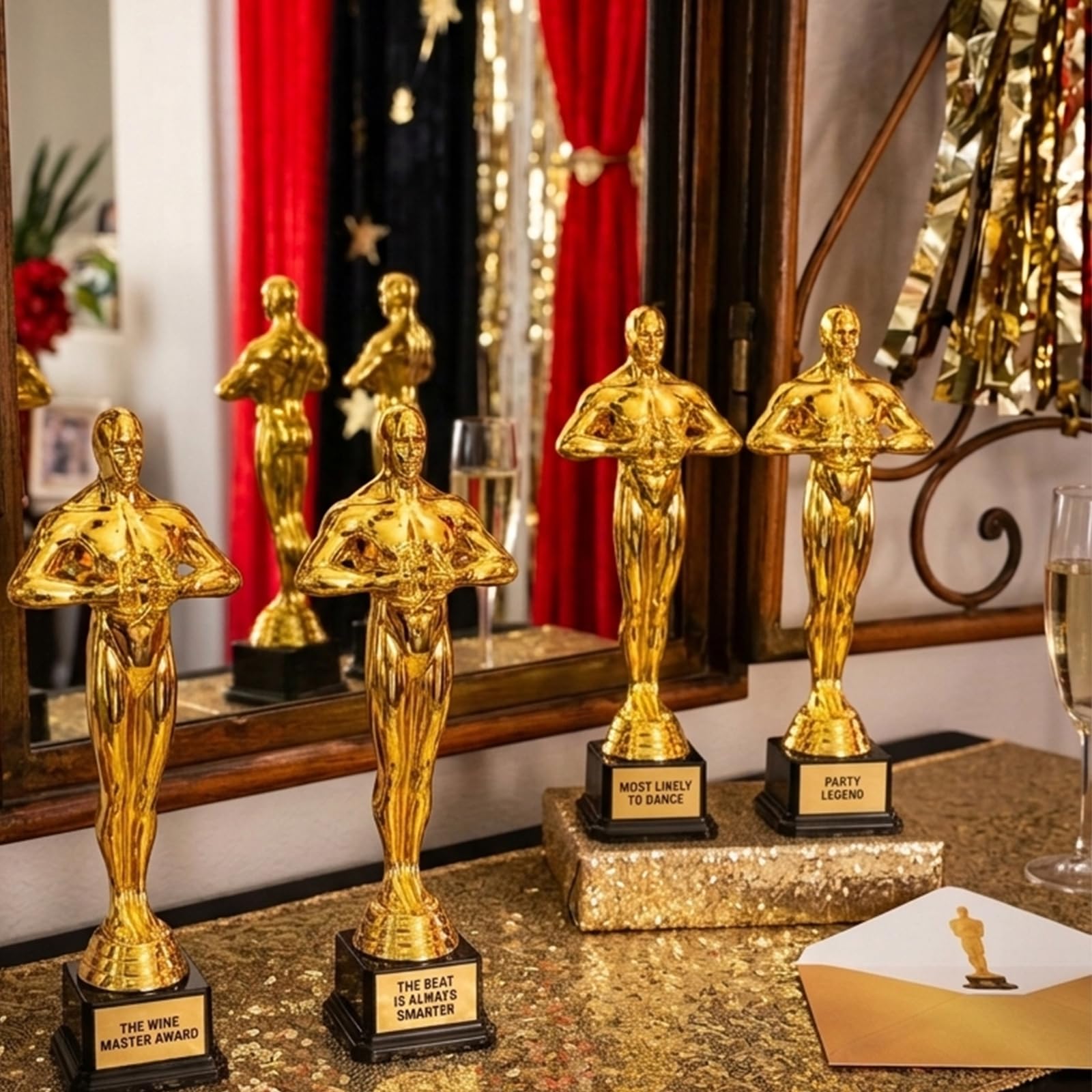 Paquete de 6 trofeos dorados de 10 pulgadas, trofeos dorados de plástico a granel para premios de fiesta nocturna, recompensas de aula, eventos corporativos y exhibición de oficina