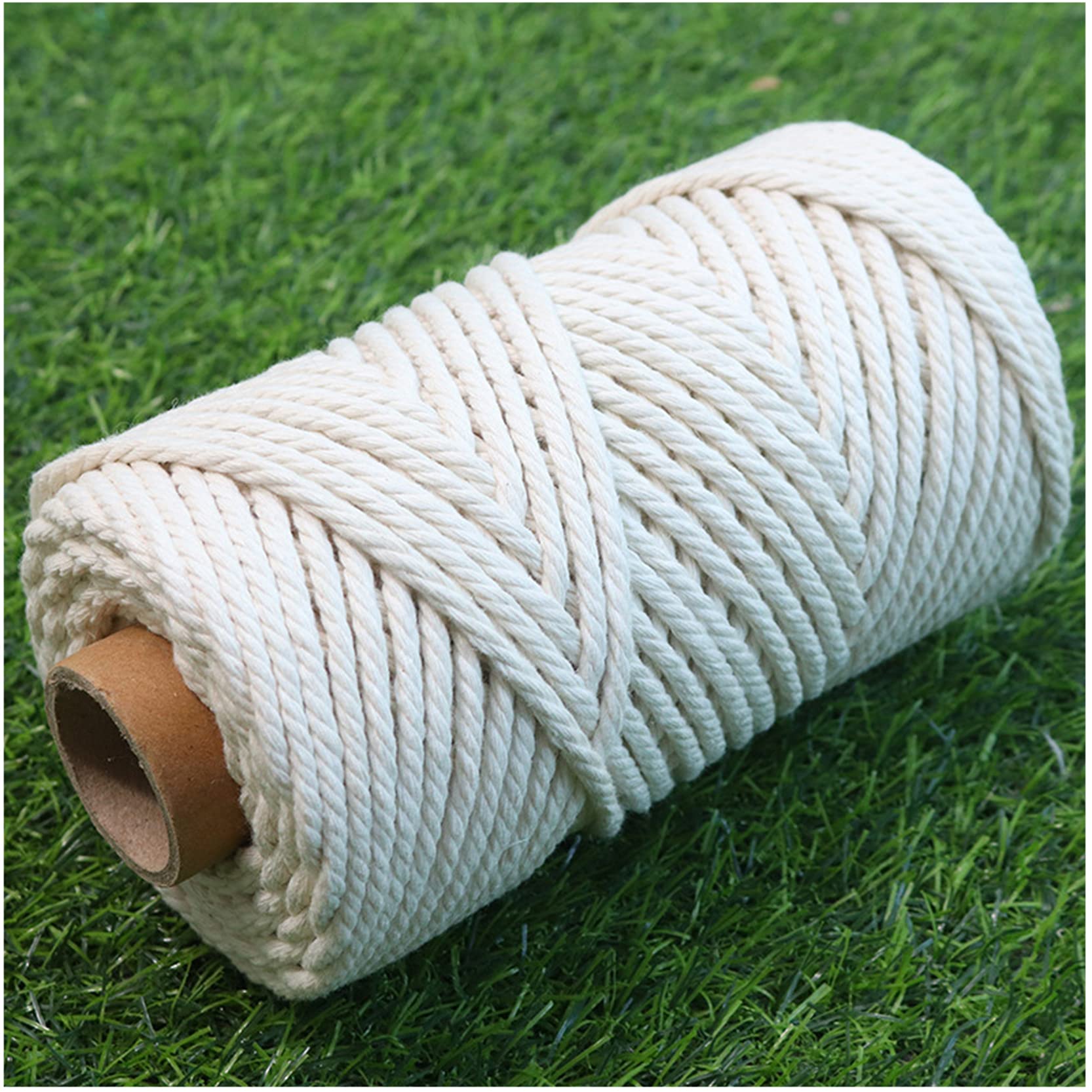 Cuerda,Cuerda De Nylon, Cordón De Macramé Grueso 300 M,Cuerda De Macramé De Algodón Natural Espesor 4 Mm/6 Mm/8 Mm/10 Mm,Cuerda De Hilo Suave for Tapices De Pared, Colgadores De Plantas,Jardinería,Man