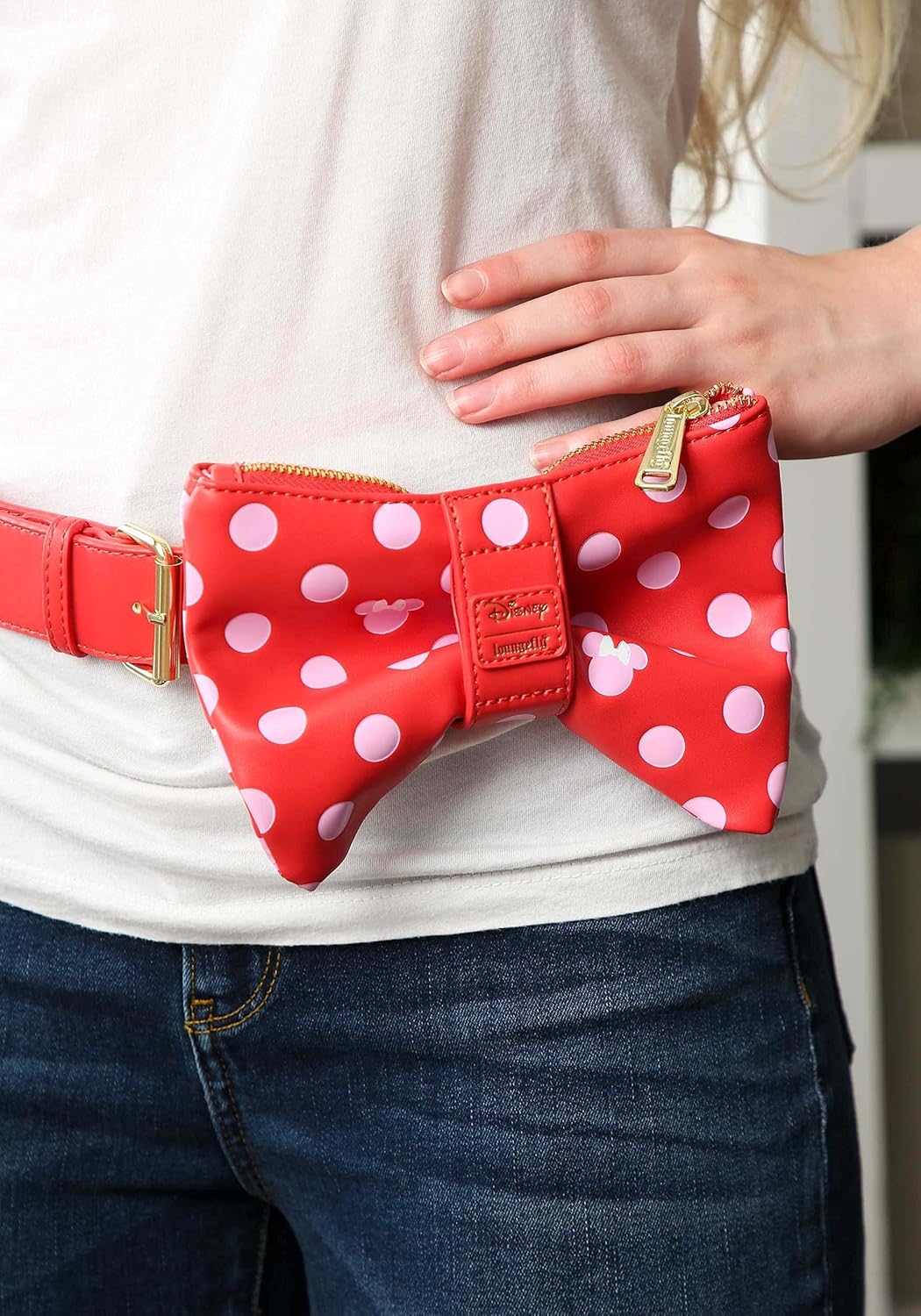 Loungefly Minnie Bow 2in1 Fanny Mini Backpack PinkRed