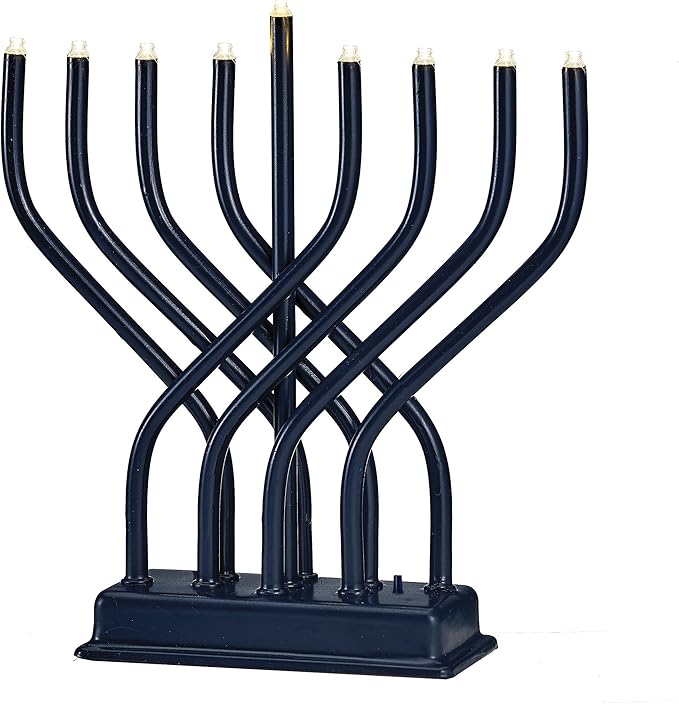 Rite Lite Electric Menorah Low Volt 9" H Metal Navy