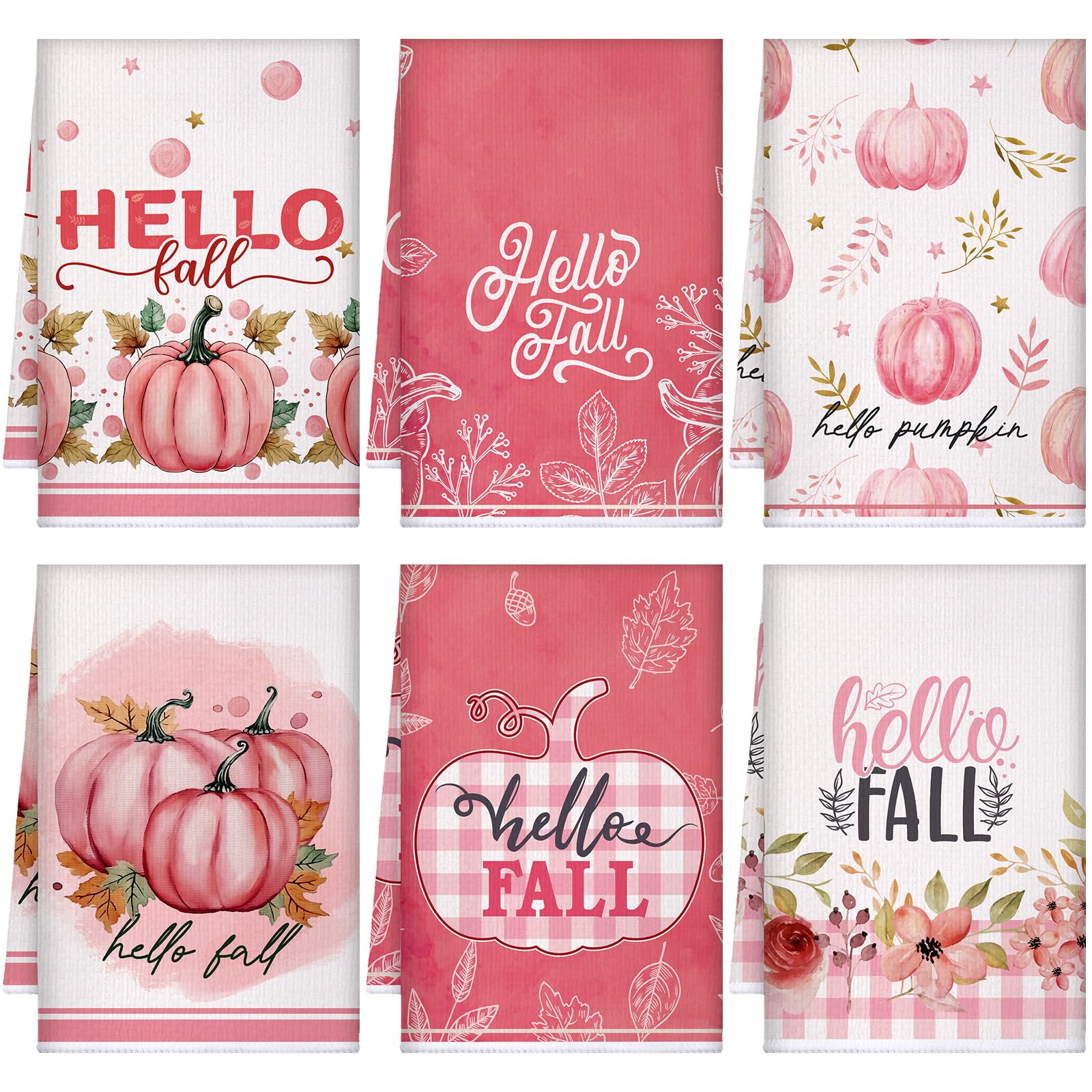 Torchons de cuisine d'automne en tissu absorbant et réutilisable style premium