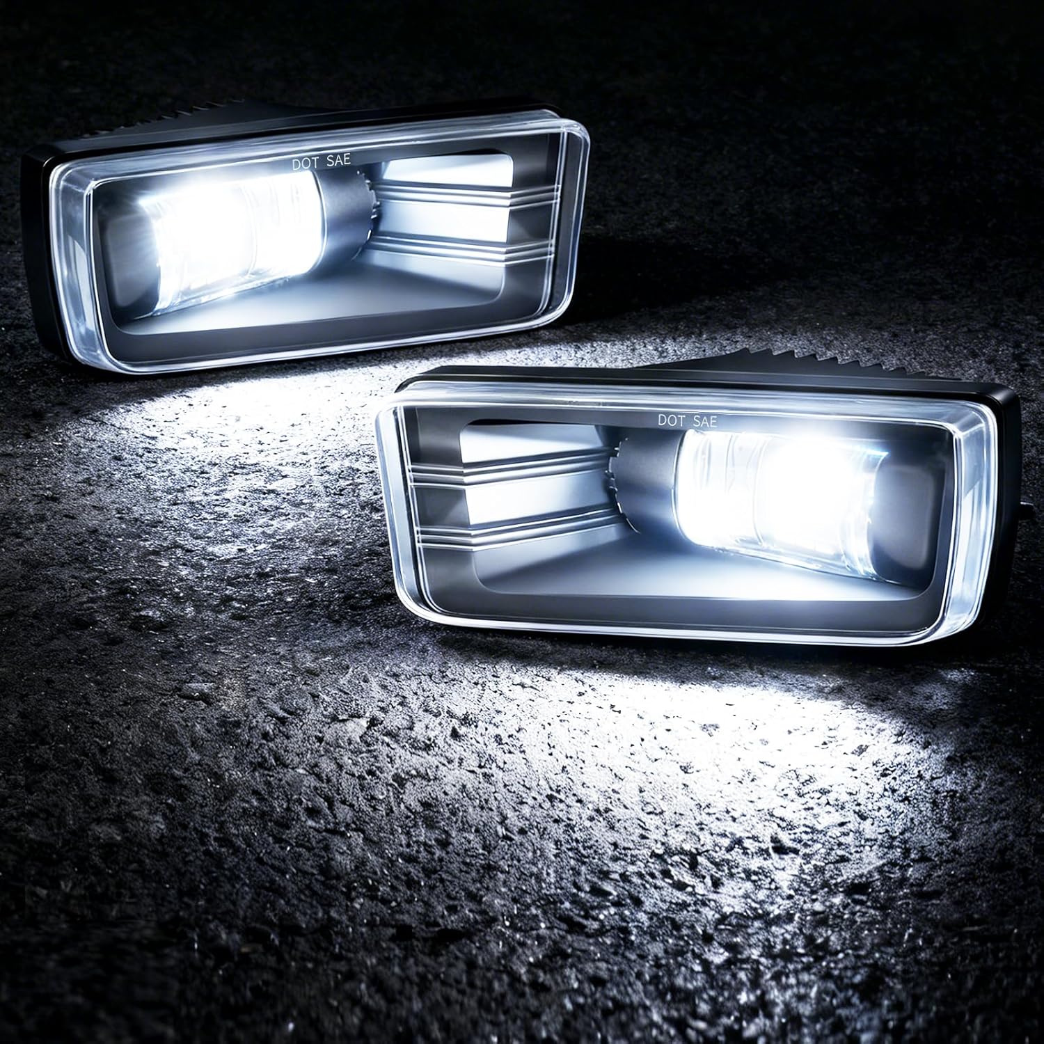 LED Fog Lights Assembly fit for Chevy 2007-2015 Silverado,2007-2013 Avalanche,2007-2020 Tahoe,2007-2015 Suburban Fog Light Direct Replacement for Chevrolet 1 Pair Len Fog Lamps