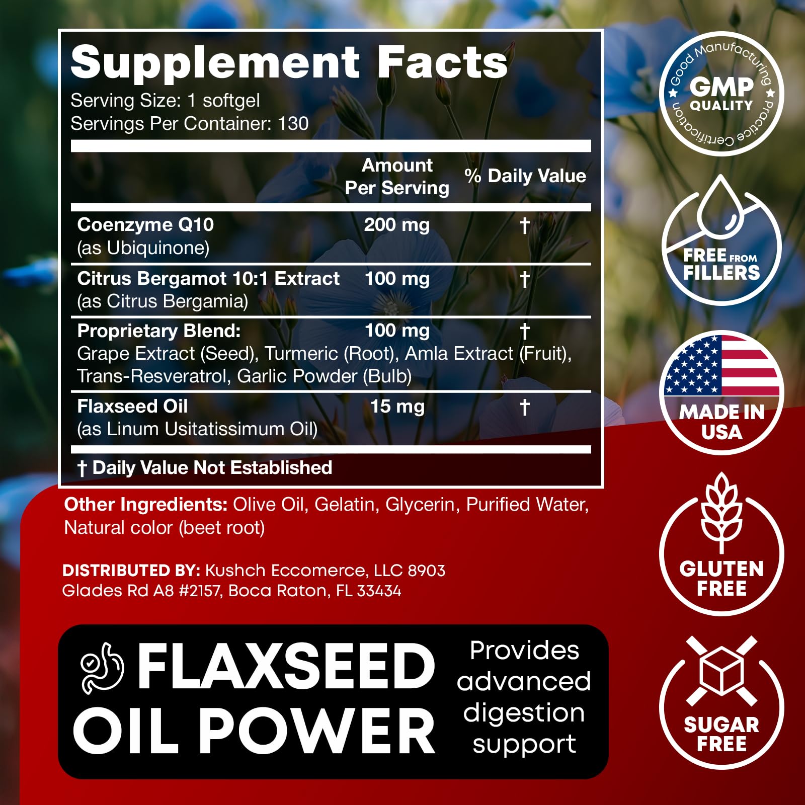 High Absorption CoQ10 200MG - Co Q10, 200mg Softgels for Heart Health & Energy Production - Enhanced Co Q 10 Supplement with Antioxidants and Flaxseed Oil - CoQ10 200 mg Per Serving — Amazon image 6