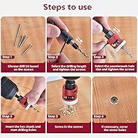 Vista 5 de Juego de brocas avellanadoras – Broca avellanadora con tope de profundidad de baja fricción, brocas cónicas HSS M2 reemplazables, brocas de carburo