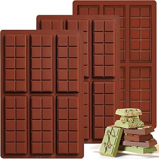 Sidosir 3Pcs Chocolate Bar Mold, Non-Stick Chocolate Mold for Dubai Chocolate Bar, Silicone Mold for Homemade Candy